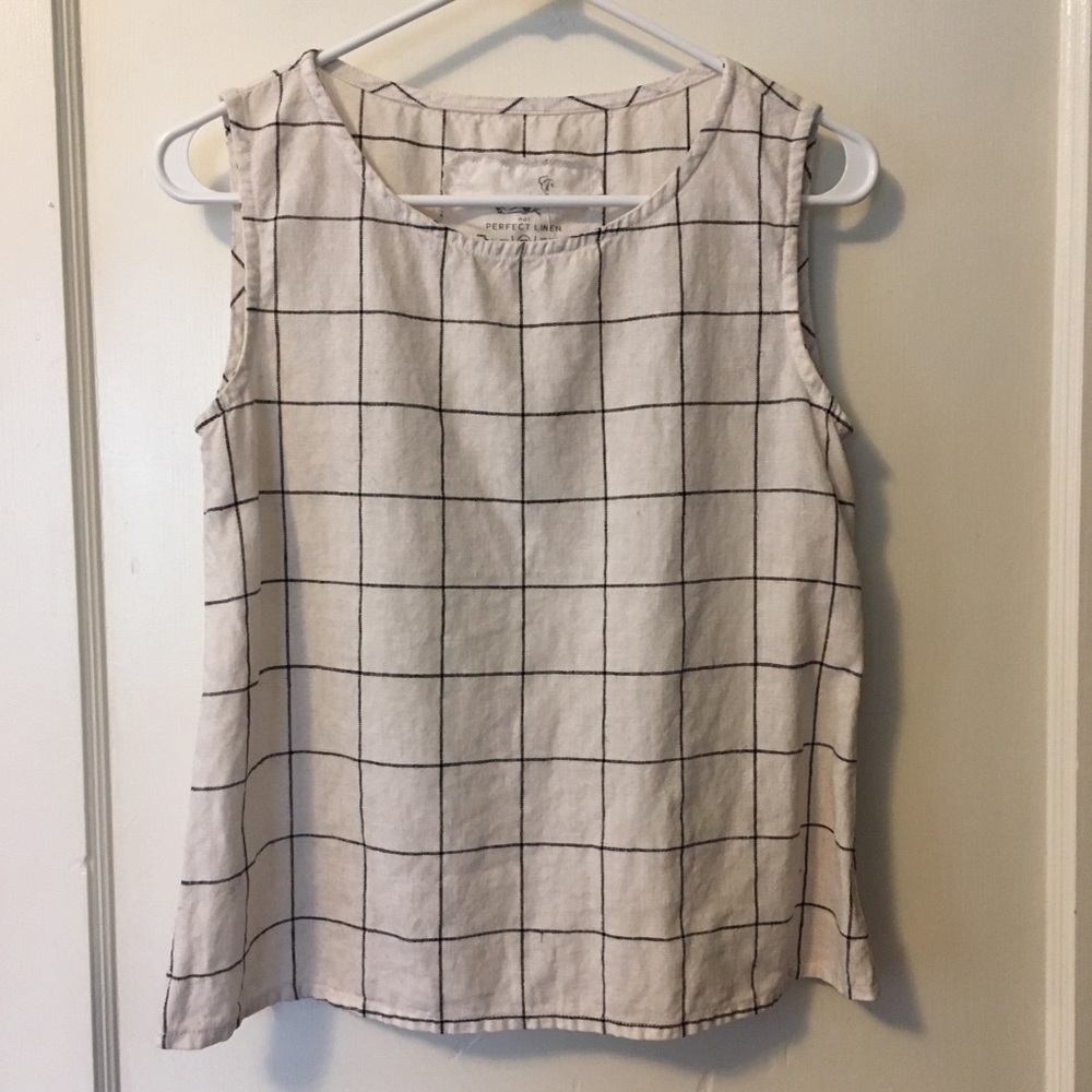 Not perfect linen check tank top
